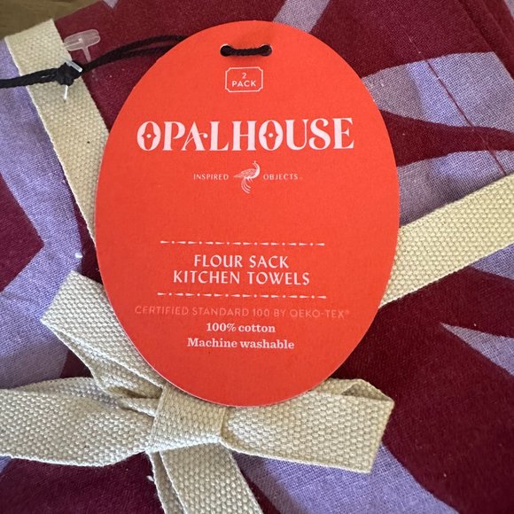 NWT Opalhouse 4 pc Flour Sack Kitchen Towels Maroon and Purple - Picture 2 of 4